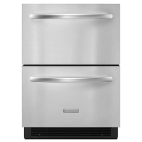 KitchenAid 24-in Double Drawer Compact Refrigerator (Stainless Steel) KDDC24RVS