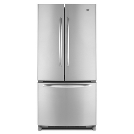 Maytag 21.7-cu ft 3 French Door Refrigerator with Single Ice Maker (Monochromatic Stainless Steel) ENERGY STAR MFF2258VEM