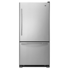 Maytag 18.5-cu ft Bottom-Freezer Refrigerator with Single Ice Maker (Stainless Steel) ENERGY STAR MBF1958XES