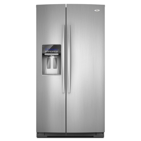Whirlpool Gold 24.6-cu ft Side-By-Side Counter-Depth Refrigerator with Single Ice Maker (Stainless Steel) ENERGY STAR GSC25C6EYY