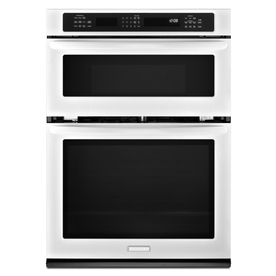 KitchenAid 30-in Self-Cleaning Convection Microwave Wall Oven Combo (White) KEMS309BWH