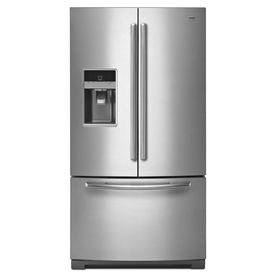 Maytag 26.1-cu ft 3 French Door Refrigerator with Single Ice Maker (Stainless Steel) ENERGY STAR MFT2672AEM