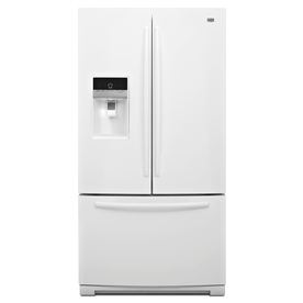 Maytag 26.1-cu ft 3 French Door Refrigerator with Single Ice Maker (White) ENERGY STAR MFT2672AEW