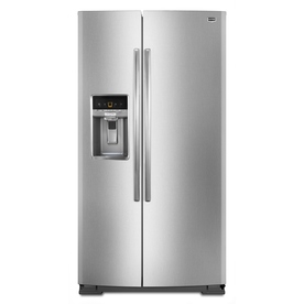 Maytag 26.5-cu ft Side-by-Side Refrigerator (Monochromatic Stainless Steel) ENERGY STAR MSB27C2XAM