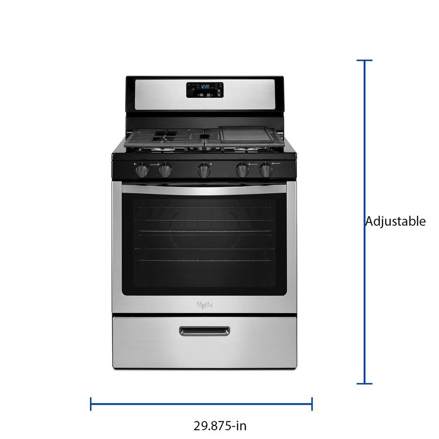 whirlpool gas range 5 burner