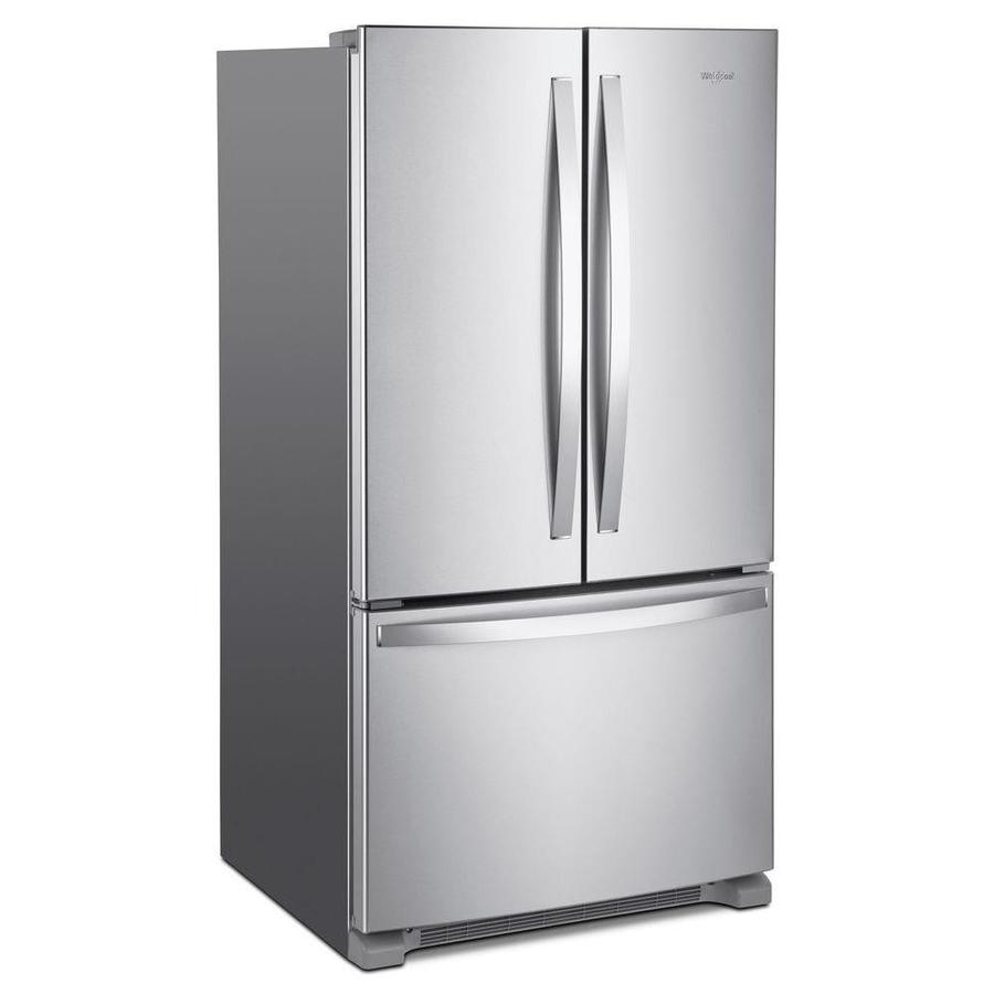 Whirlpool 25 2 Cu Ft French Door Refrigerator With Ice Maker Fingerprint Resistant Stainless Steel Energy Star In The French Door Refrigerators Department At Lowes Com