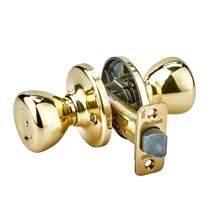 Privacy Door Knob with Contemporary Polished Brass Finish
