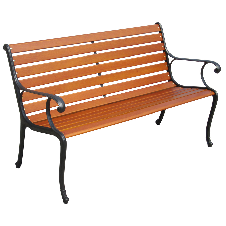 Shop Garden Treasures 50-in L Painted Wood Patio Bench at Lowes.com