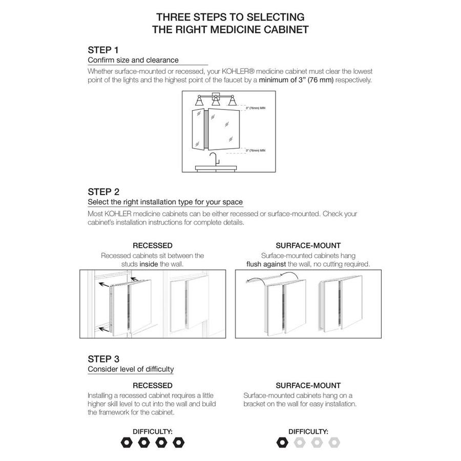 Kohler Catalan 24 125 In X 36 In Rectangle Surface Recessed Mirrored Medicine Cabinet In The Medicine Cabinets Department At Lowes Com