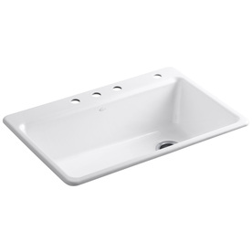 UPC 885612094681 product image for KOHLER Riverby Single-Basin Drop-In Enameled Cast Iron Kitchen Sink | upcitemdb.com