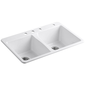 UPC 885612097163 product image for KOHLER Deerfield Double-Basin Drop-In Enameled Cast Iron Kitchen Sink | upcitemdb.com