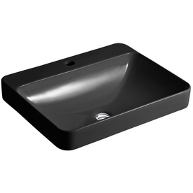 UPC 885612155085 product image for KOHLER Vox Rectangle Black Vessel Rectangular Bathroom Sink with Overflow | upcitemdb.com