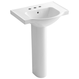 UPC 885612209979 product image for KOHLER Veer 35.5-in H White Vitreous China Complete Pedestal Sink | upcitemdb.com