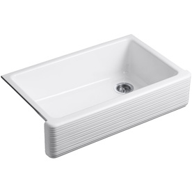 UPC 885612288530 product image for KOHLER Whitehaven 21.5625-in x 35.6875-in White Single-Basin Cast Iron Apron Fro | upcitemdb.com