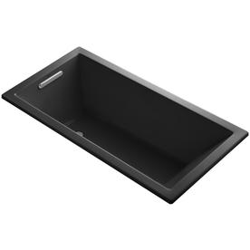 UPC 885612299796 product image for KOHLER Underscore Black Black Acrylic Rectangular Drop-in Bathtub with Reversibl | upcitemdb.com