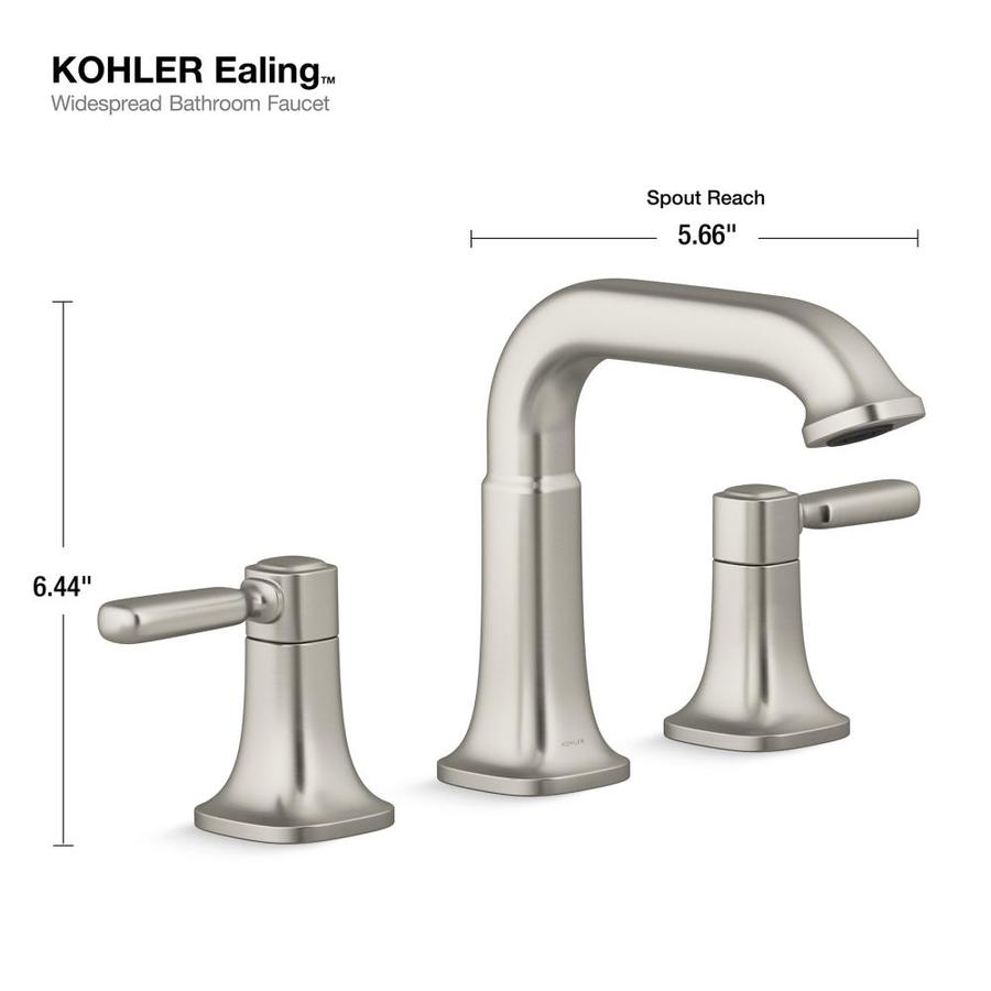 Kohler Ealing Vibrant Brushed Nickel 2 Handle Widespread Watersense Bathroom Sink Faucet With Drain In The Bathroom Sink Faucets Department At Lowes Com