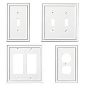 4 Gang Modular Visage Plaque Mural Outlet Plaque Blanc Philex 70404RE