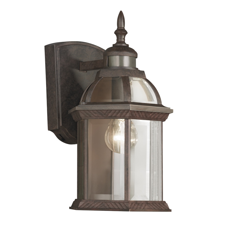 Shop Portfolio 14.5-in H Bronze Motion Activated Outdoor Wall Light at