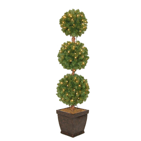 shop holiday living 4 ft pre lit triple ball topiary shop holiday living 4 ft pre lit triple ball topiary
