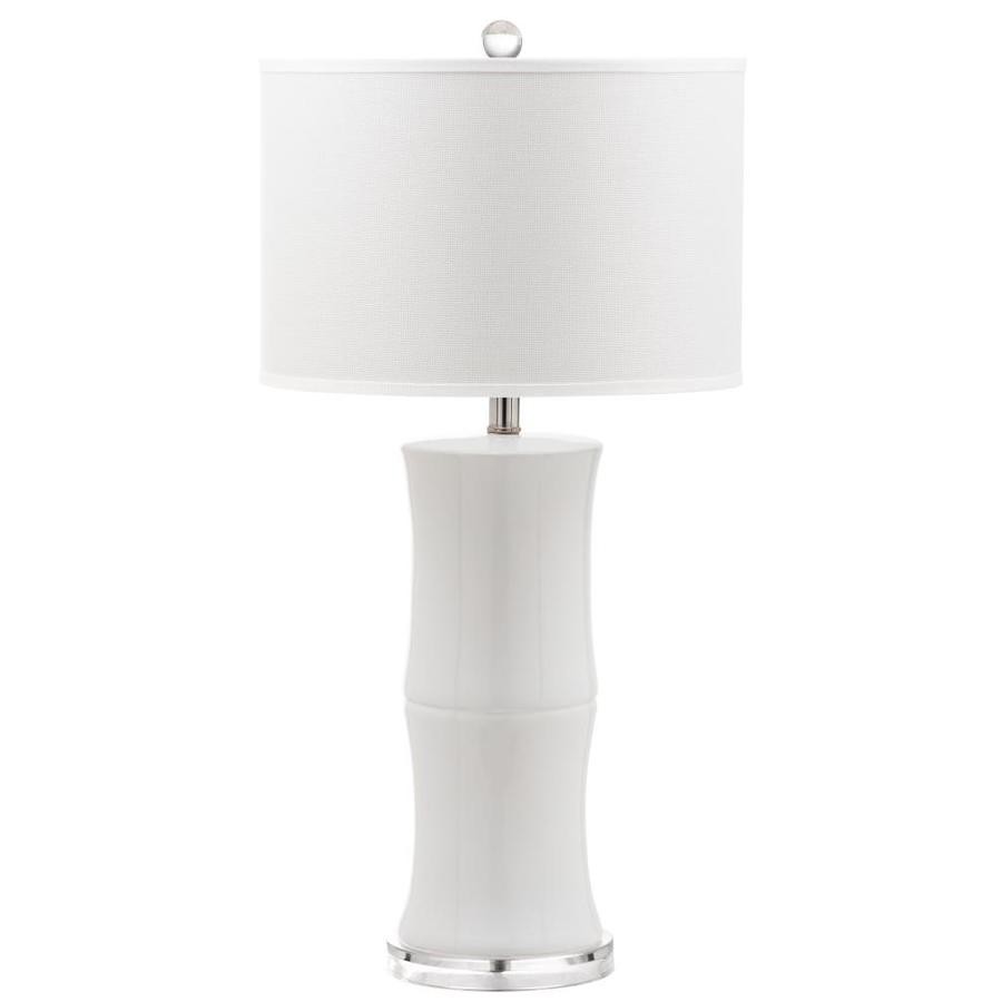 Safavieh Bamboo 2 Piece Standard Lamp Set With White Shades In The Lamp Sets Department At Lowes Com