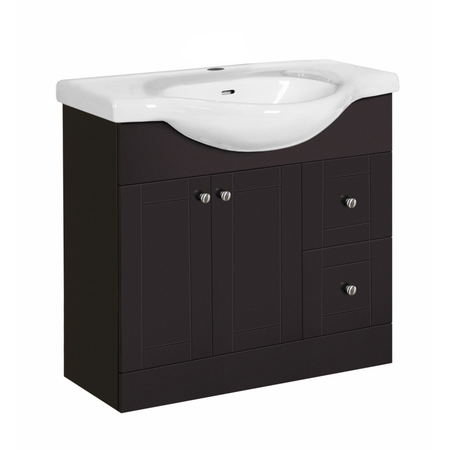 Selections Euro Vanity Espresso Belly Bowl Single Sink Bathroom Vanity 