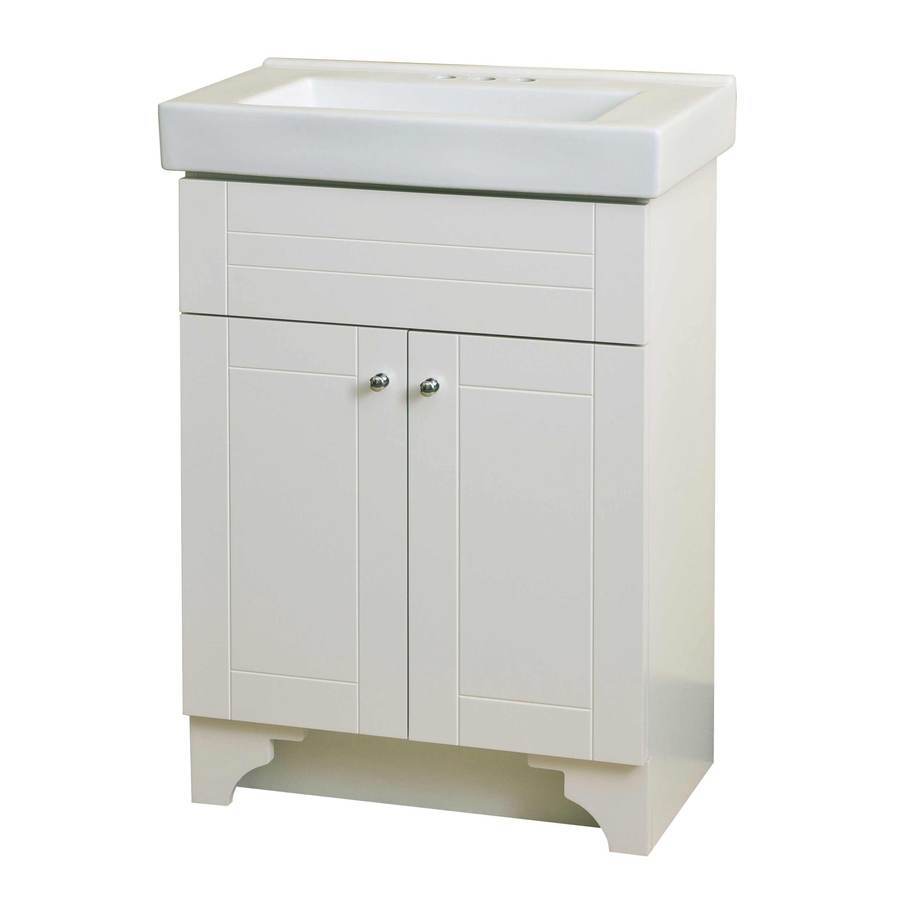 Shop Style Selections White Integral Single Sink Bathroom Vanity with 