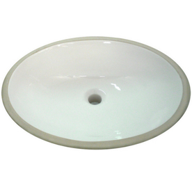 Aquasource White Undermount Oval Bathroom Sink With Overflow Al3192-00 