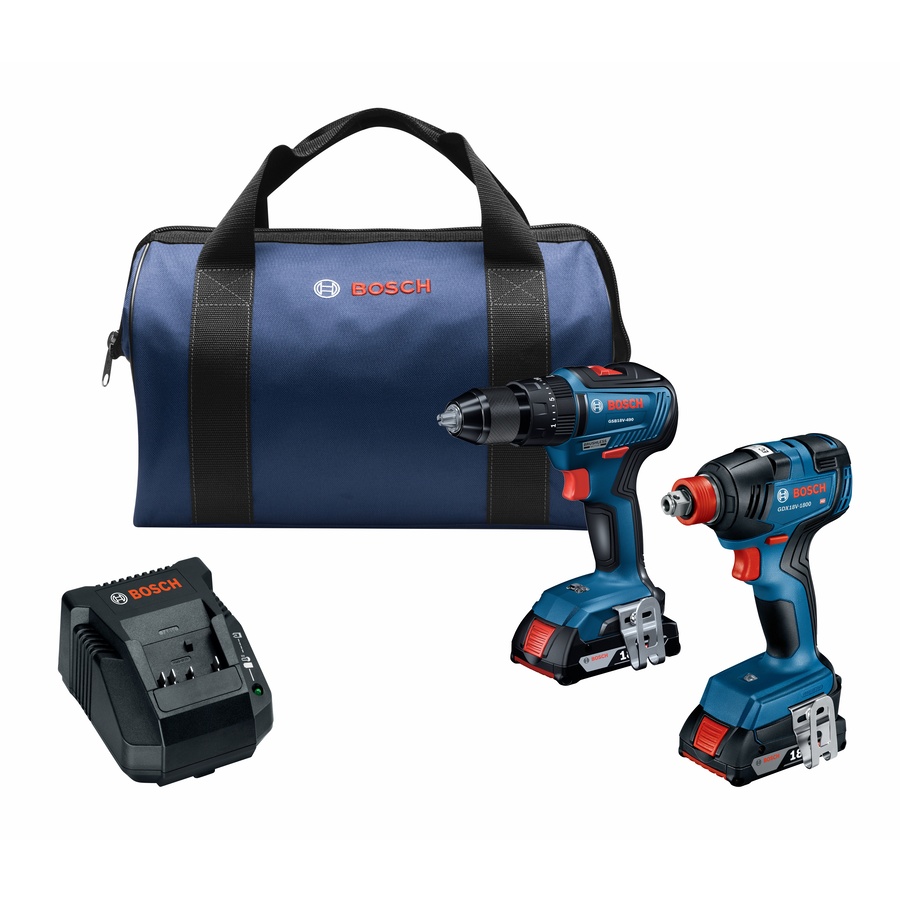 Bosch 2-Tool 18-Volt Brushless Power Tool Combo Kit with Soft Case (Charger Included and 2-Batteries Included) | GXL18V-240B22