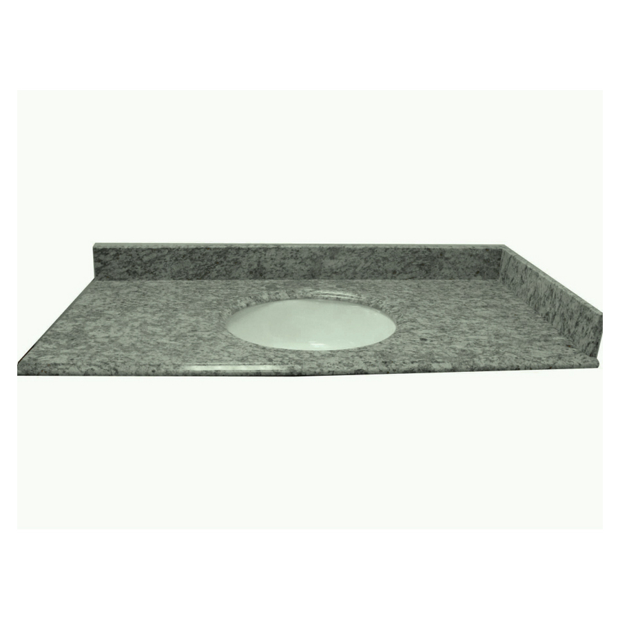 allen + roth 61 in W x 22 in D Mission White Granite Undermount Single Sink Bathroom Vanity Top