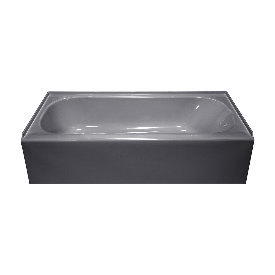 Style Selections Silver Metallic Acrylic Oval in Rectangle Skirted Bathtub with Left Hand Drain (Common 27 in x 54 in; Actual 14 in x 27 in x 53.875 in)