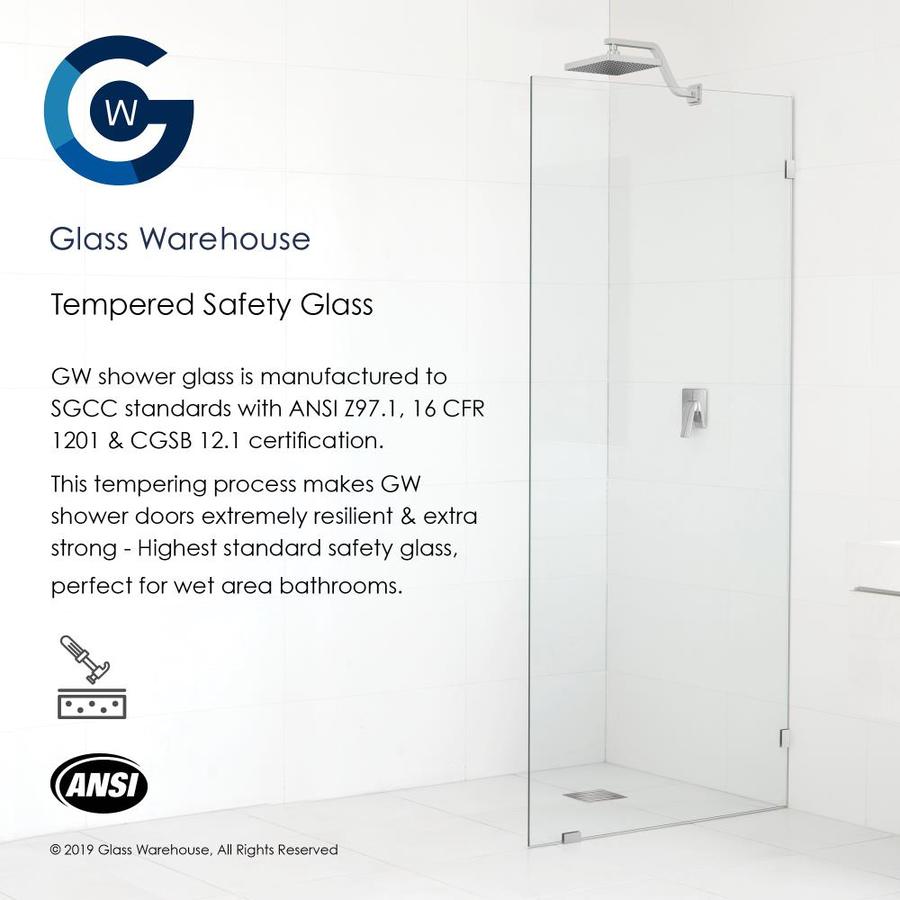 Glass Warehouse Glass Warehouse 78 In H X 28 In W Frameless Fixed Polished Chrome Shower Door Clear Glass In The Shower Doors Department At Lowes Com