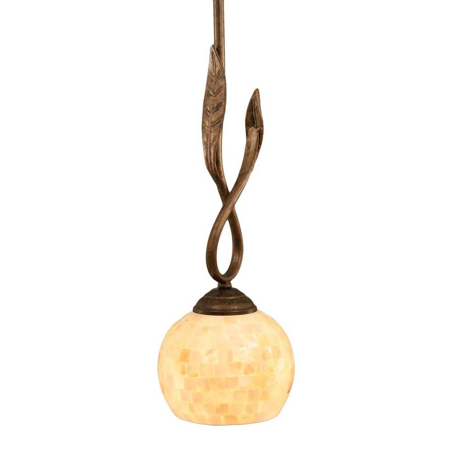 Brooster 6 in W Bronze Mini Pendant Light with Tinted Shade