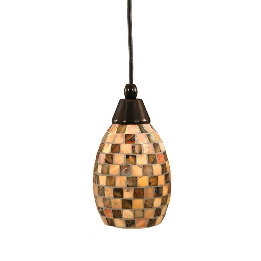 Brooster 5 in W Black Copper Mini Pendant Light with Textured Shade