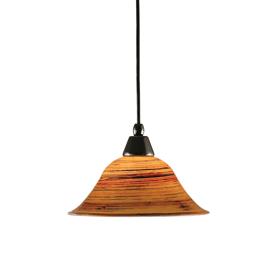 Brooster 10 in W Black Copper Pendant Light with Tinted Shade