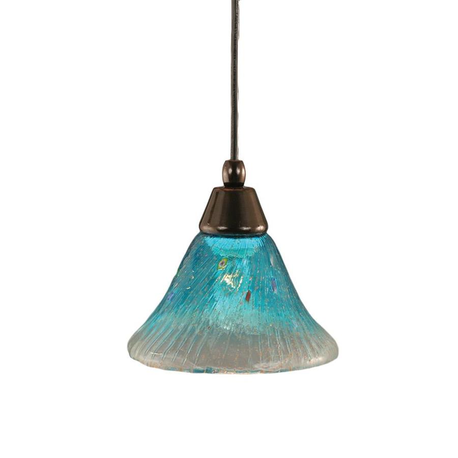 Brooster 7 in W Black Copper Mini Pendant Light with Crystal Shade