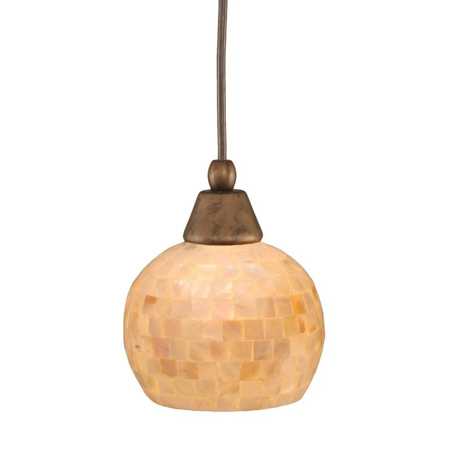 Brooster 6 in W Bronze Mini Pendant Light with Tinted Shade