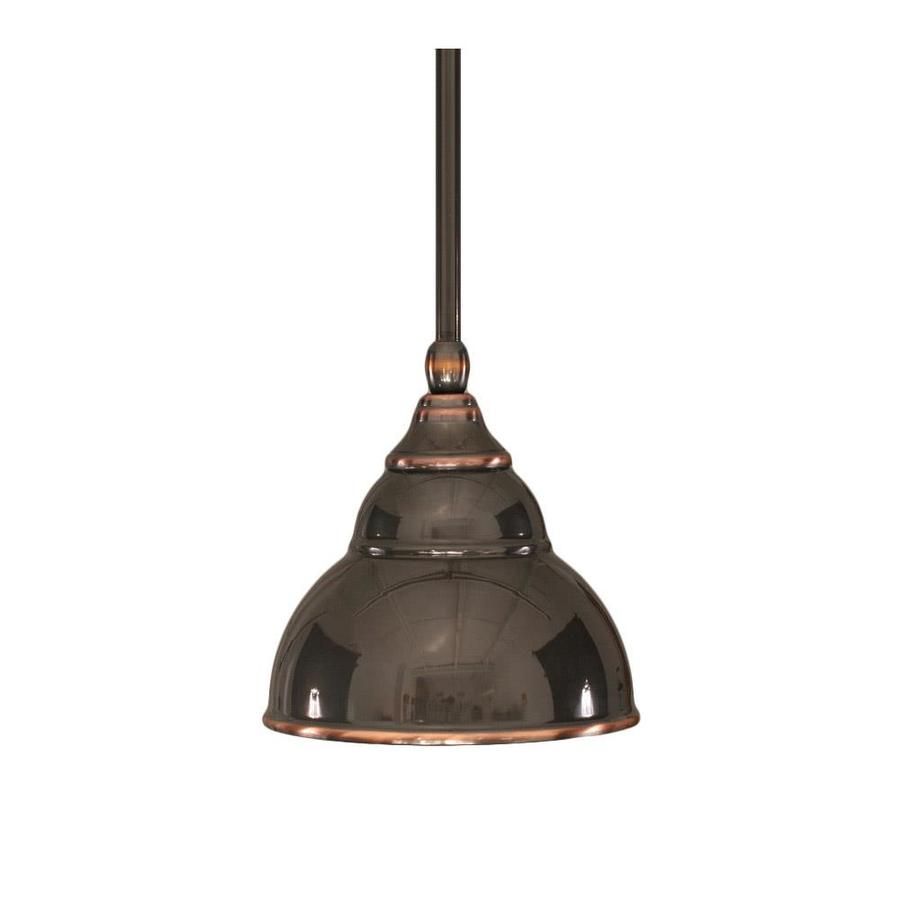 Brooster 7 in W Black Copper Mini Pendant Light with Textured Shade