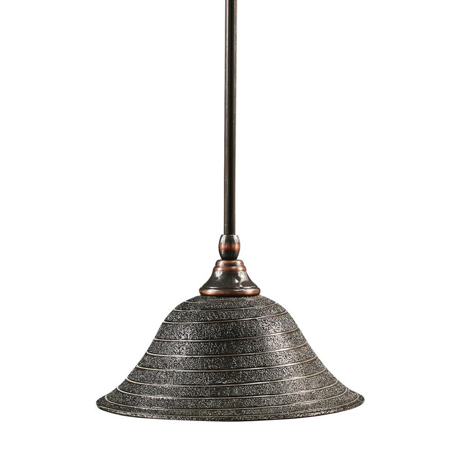 Brooster 10 in W Black Copper Pendant Light with Textured Shade