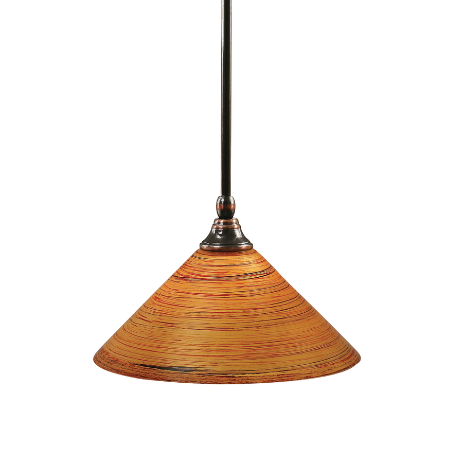 Brooster 12 in W Black Copper Pendant Light with Tinted Shade