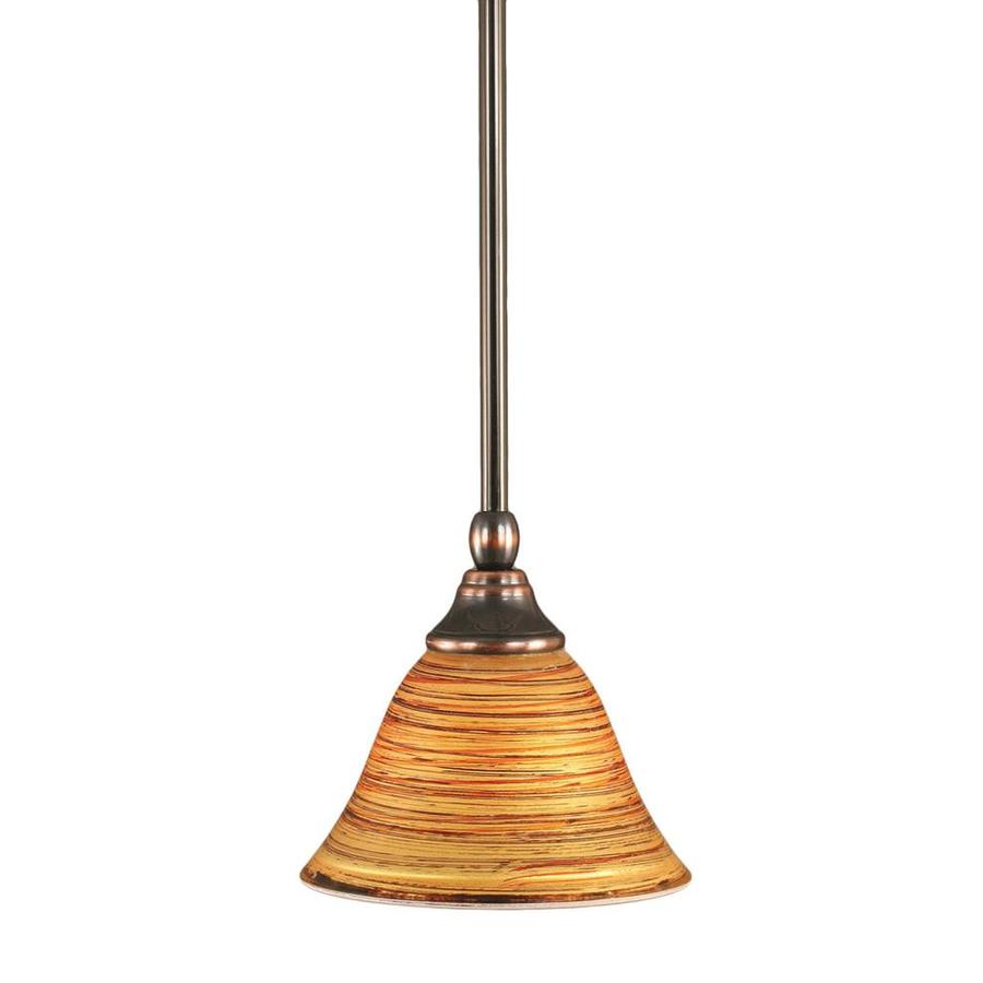 Brooster 7 in W Black Copper Mini Pendant Light with Tinted Shade