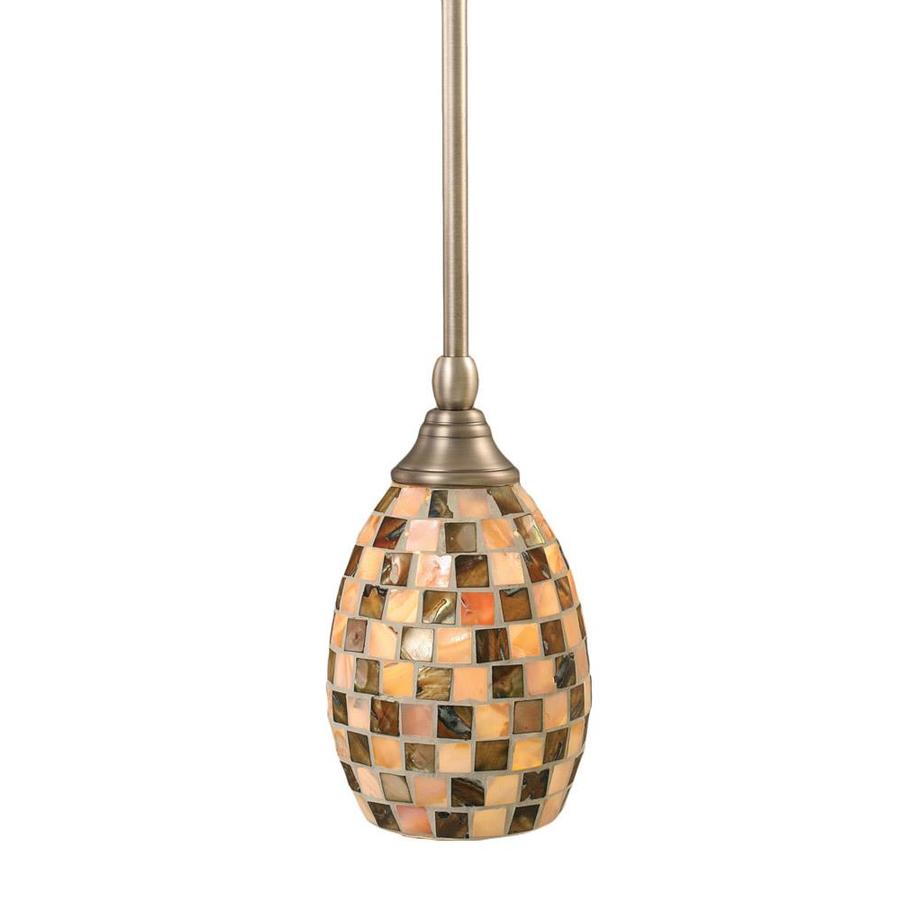 Brooster 5 in W Brushed Nickel Mini Pendant Light with Textured Shade