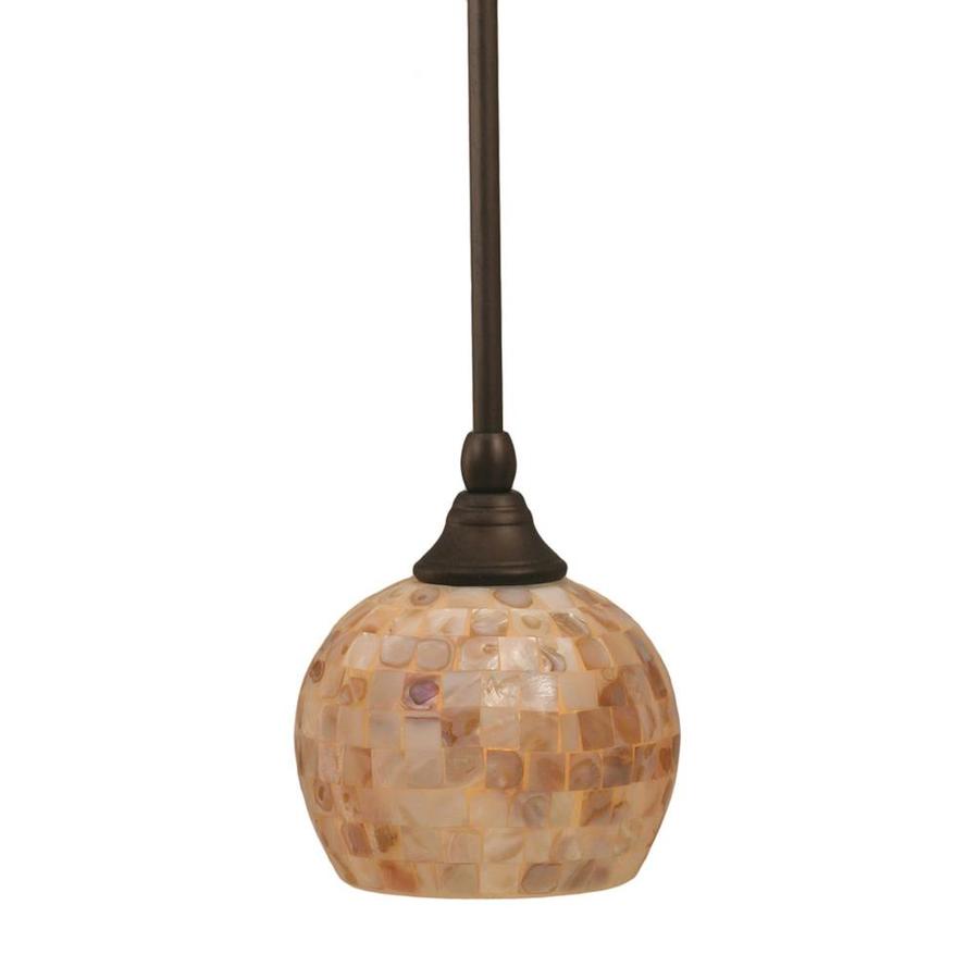 Brooster 6 in W Bronze Mini Pendant Light with Tinted Shade