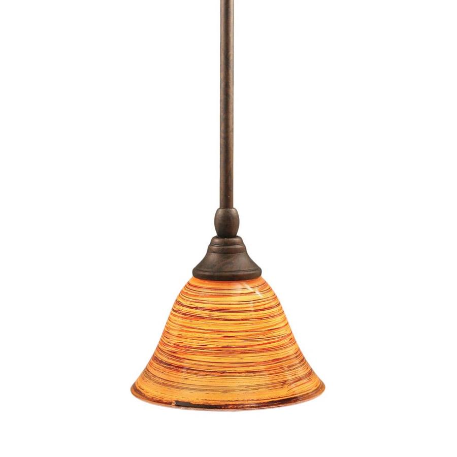 Brooster 7 in W Bronze Mini Pendant Light with Tinted Shade