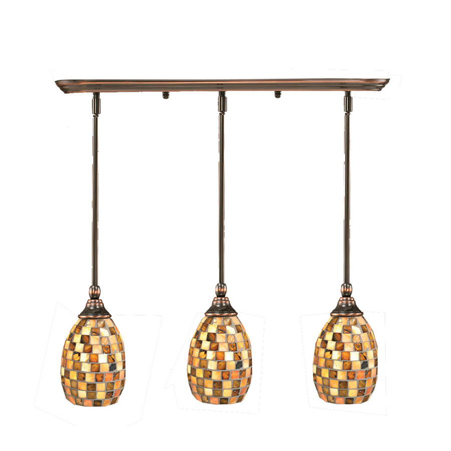 Brooster 5 in W Black Copper Mini Pendant Light with Textured Shade