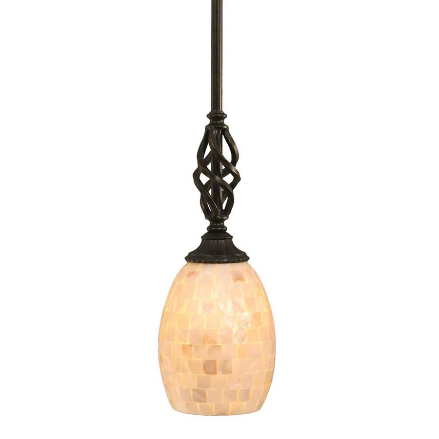 Brooster 5 in W Dark Granite Mini Pendant Light with Tinted Shade