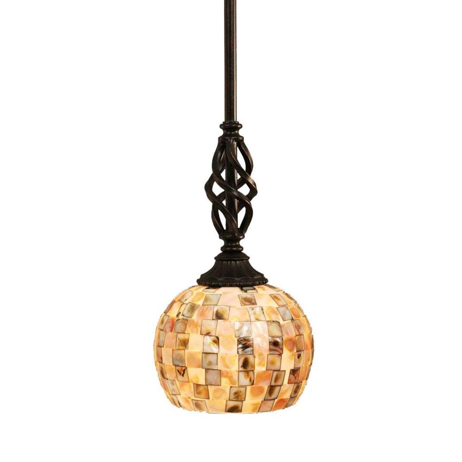 Brooster 6 in W Dark Granite Pendant Light with Textured Shade