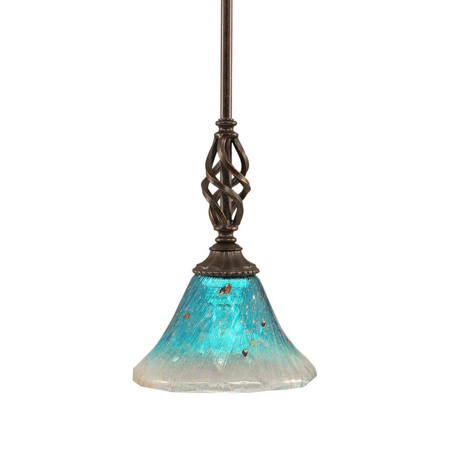 Brooster 7 in W Dark Granite Mini Pendant Light with Frosted Shade