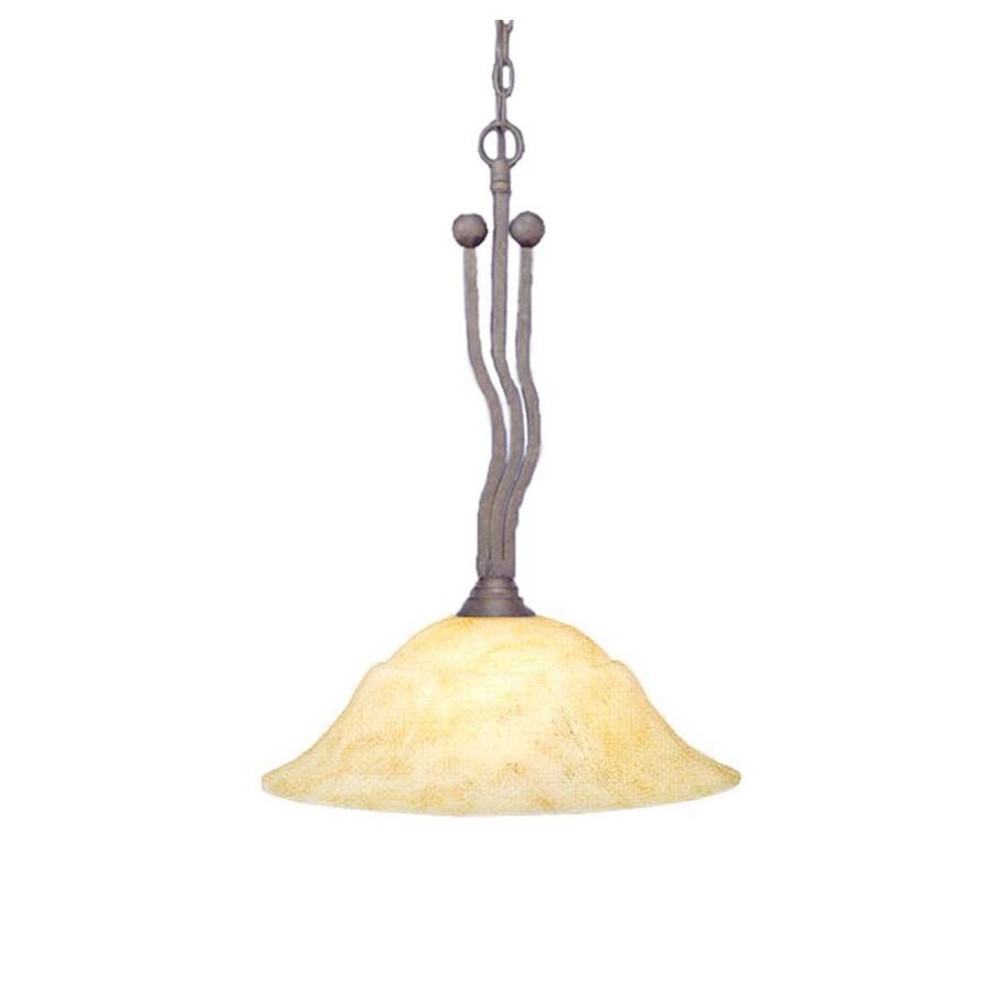 Brooster 20 in W Bronze Pendant Light with Tinted Shade