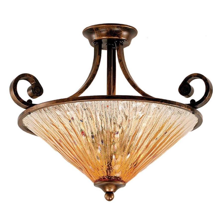 18.5 in W Bronze Textured Semi Flush Mount Light