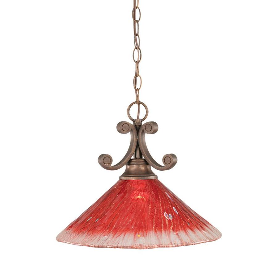 Brooster 16 in W Bronze Pendant Light with Tinted Shade